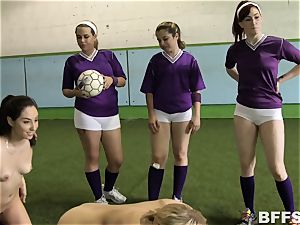 steamy gals football finishes in lesbo group act