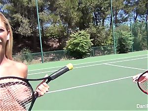 bare-chested tennis with Dani Daniels and Cherie DeVille